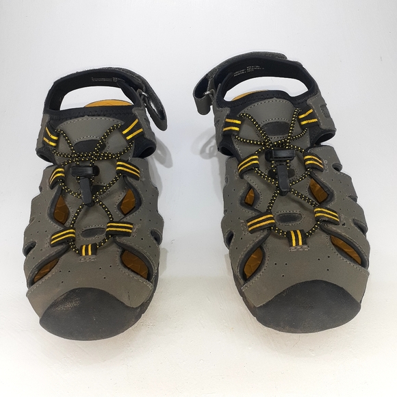 Kombu Sandals Gray with Yellow Accents Sz5 - Picture 2 of 8